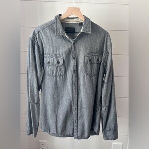 Casual Gray Button-Down Shirt for Men